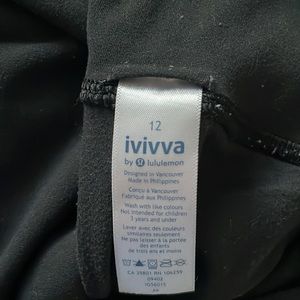 Ivivva by Lululemon GIRLS leggings Black Size 12